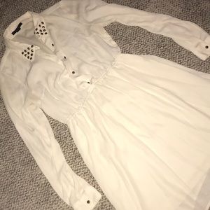 Forever 21 Medium Chiffon Dress Cream White